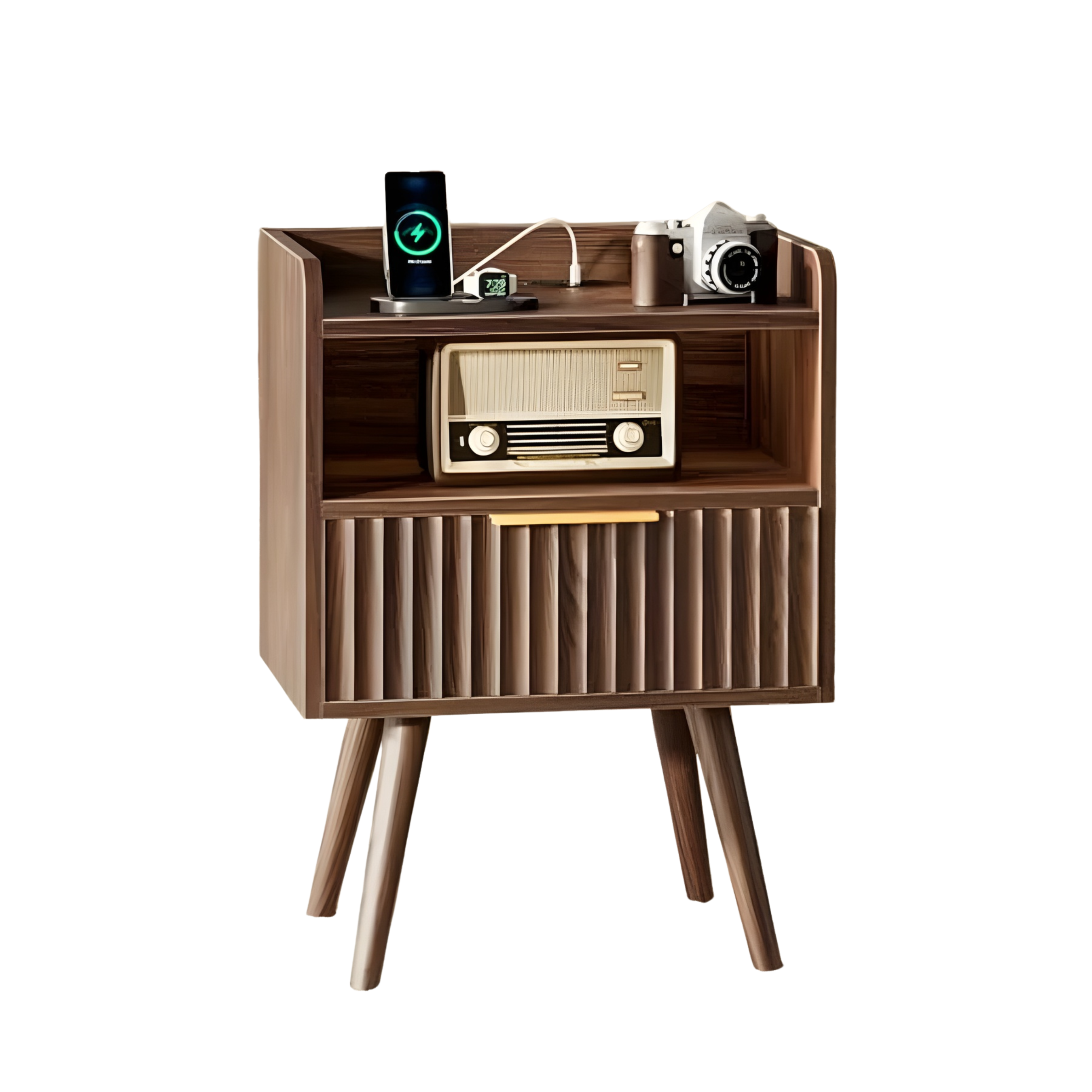 Modern Nightstand with Charging Station