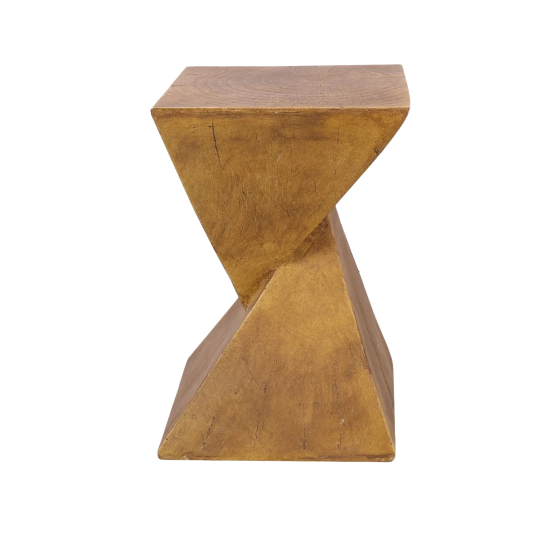 Geometric Wooden Side Table