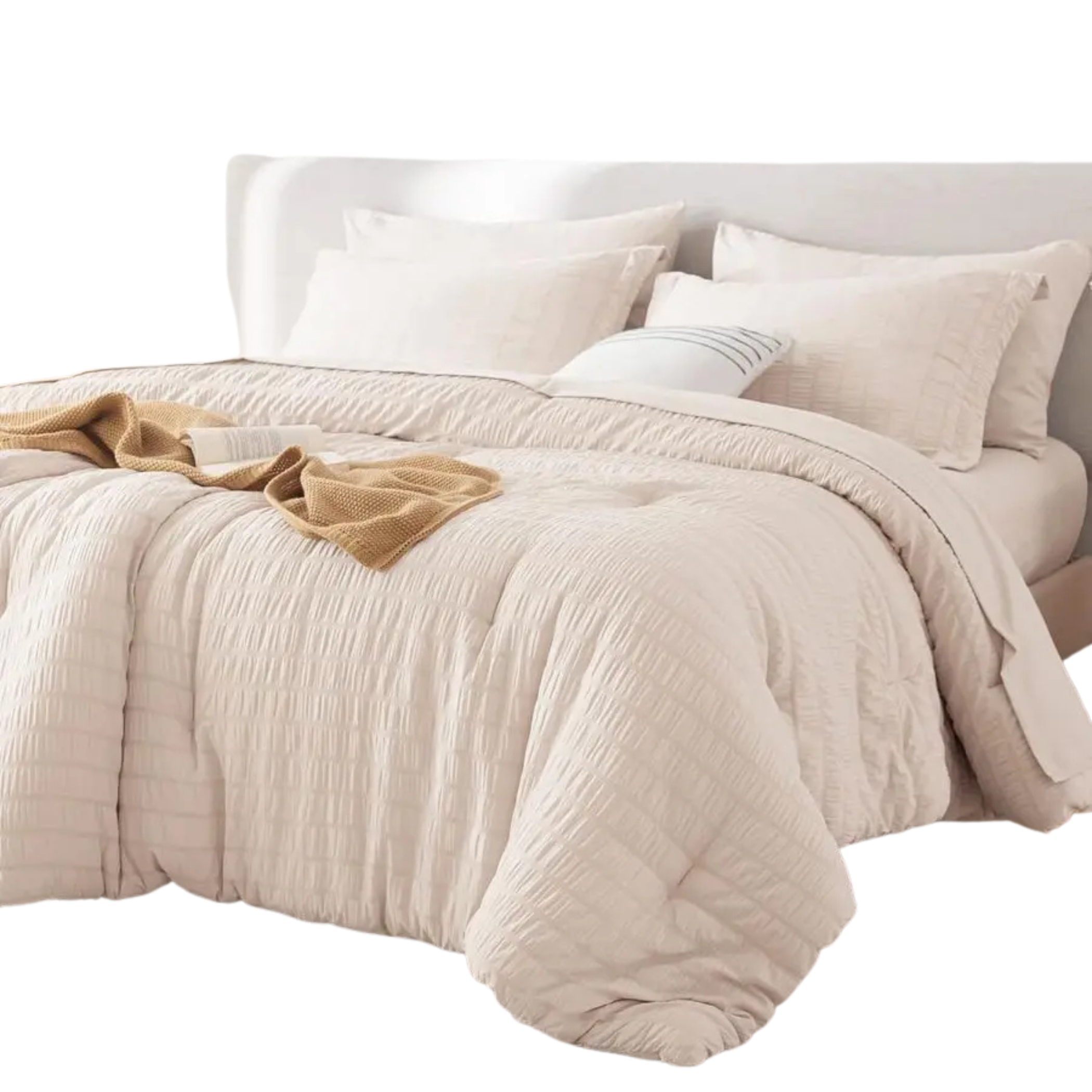Neutral Textured Queen Comforter Set