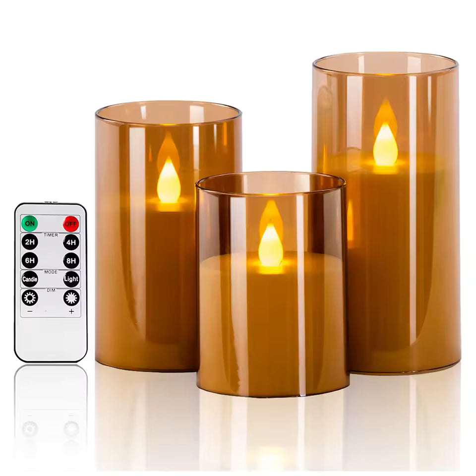 Gold LED Candle Set with Remote - Gold