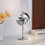 Modern Brass Dome Table Lamp - Chrome