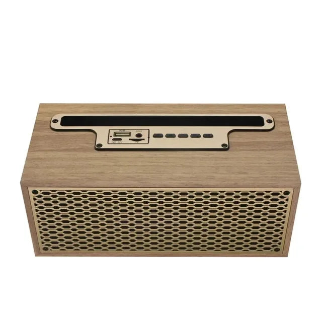 Retro Wireless Bluetooth Speaker - Shallow wood