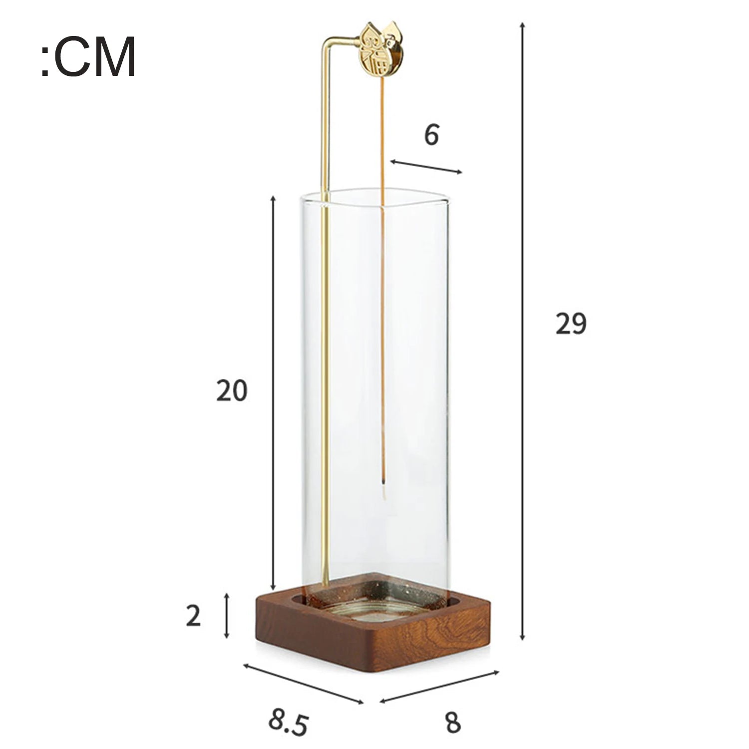 Glass Cylinder Incense Burner Stand