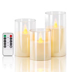 Gold LED Candle Set with Remote - White