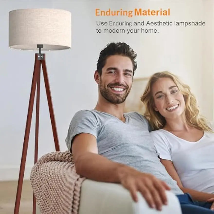 Wood Tripod Floor Lamp