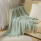 Textured Luxury Throw - diamond light green / 127x180cm