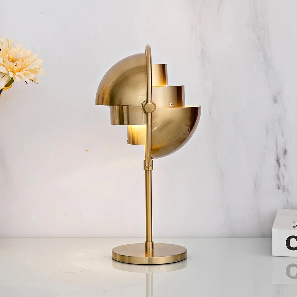 Modern Brass Dome Table Lamp - Gold