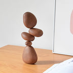 Stacked Wood Balance Sculpture