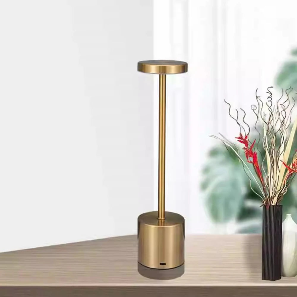 Minimal Brass Cordless Touch Table Lamp