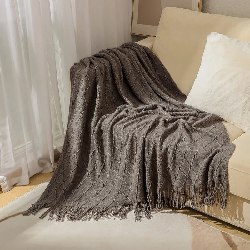 Textured Luxury Throw - diamond smoky grey / 127x180cm