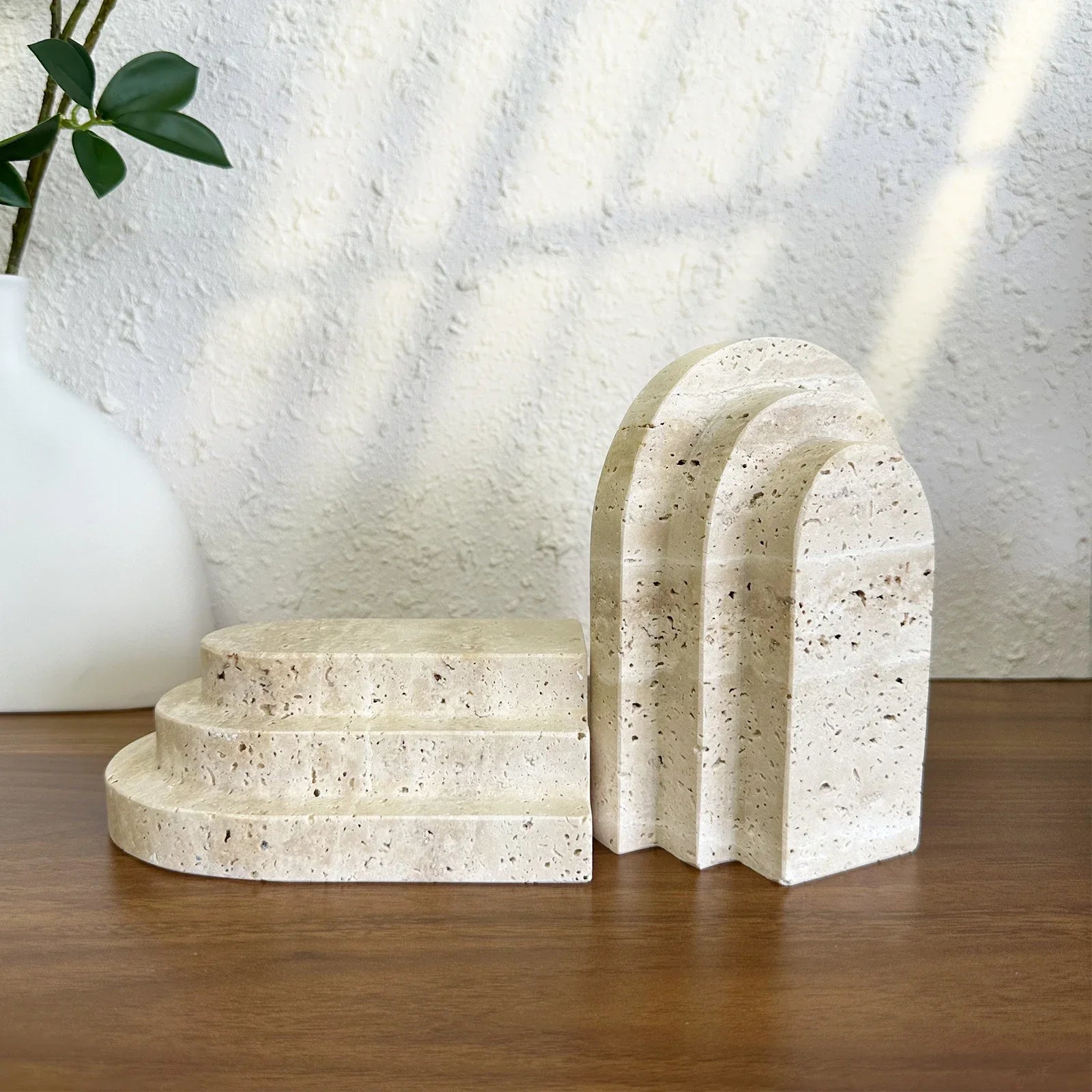 Travertine Arch Bookends