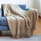 Textured Luxury Throw - diamond khaki / 127x180cm