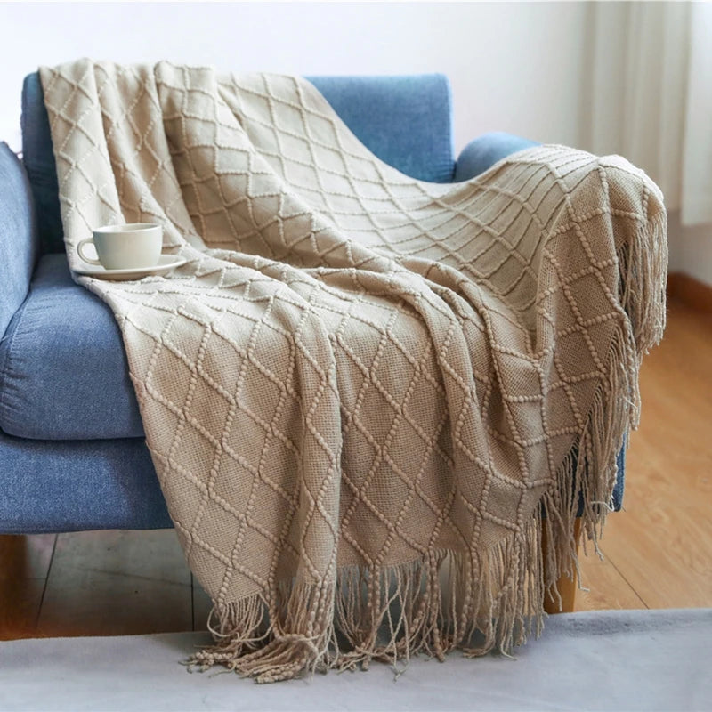 Textured Luxury Throw - diamond khaki / 127x180cm