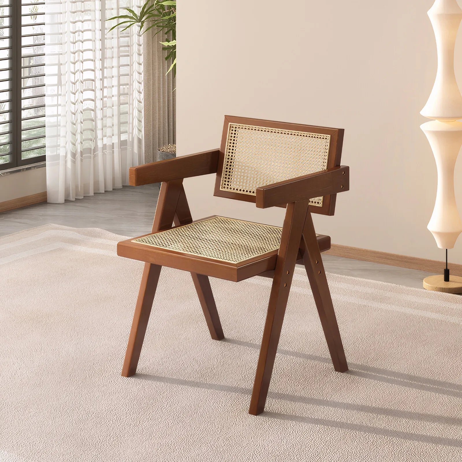 Mid-Century Wooden Lounge Chair Set