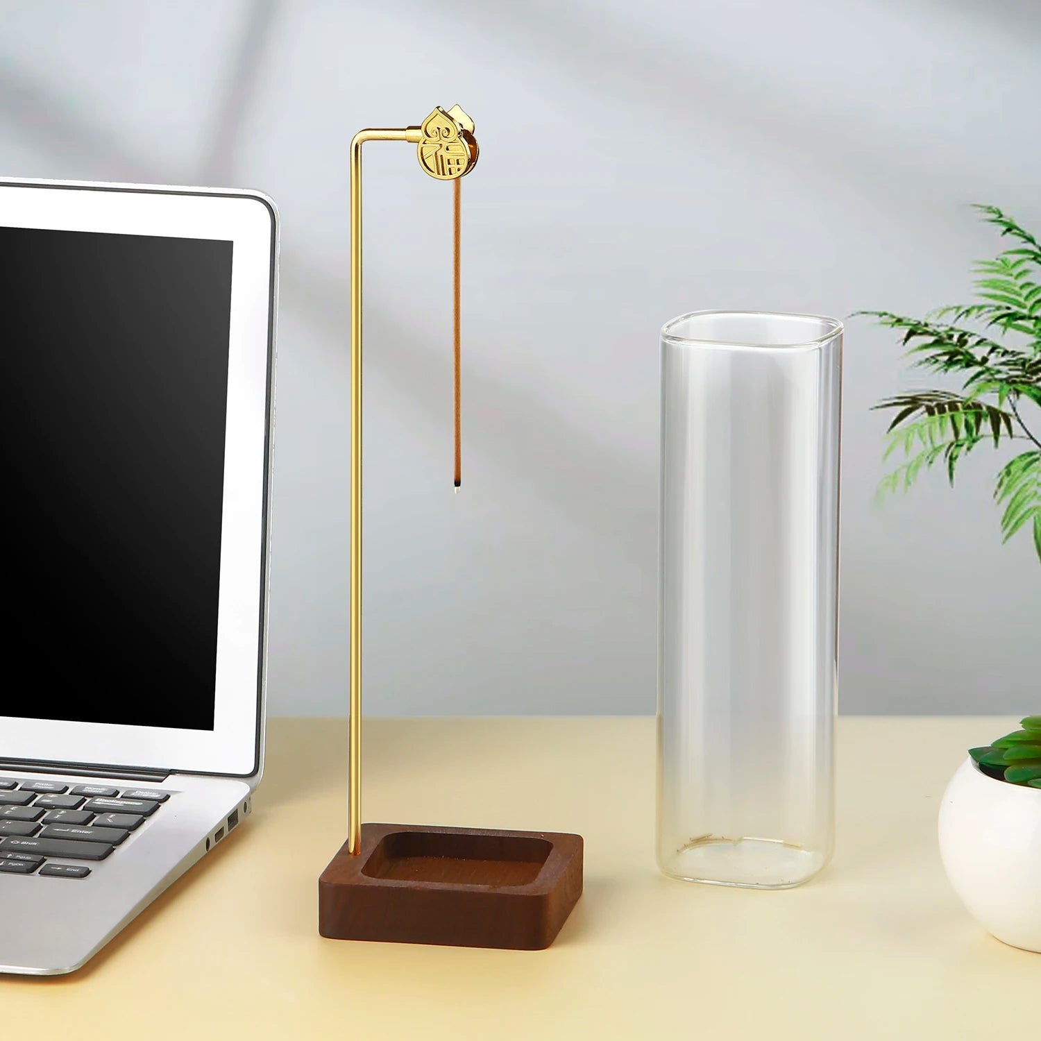 Glass Cylinder Incense Burner Stand