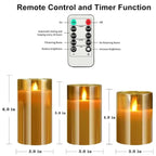 Gold LED Candle Set with Remote