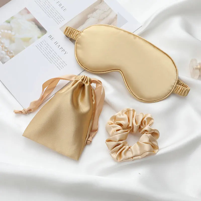 Silk Sleep Mask Set - Gold