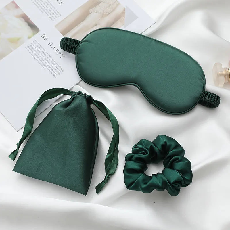 Silk Sleep Mask Set - Green