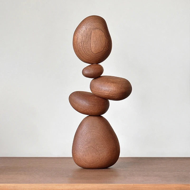 Stacked Wood Balance Sculpture