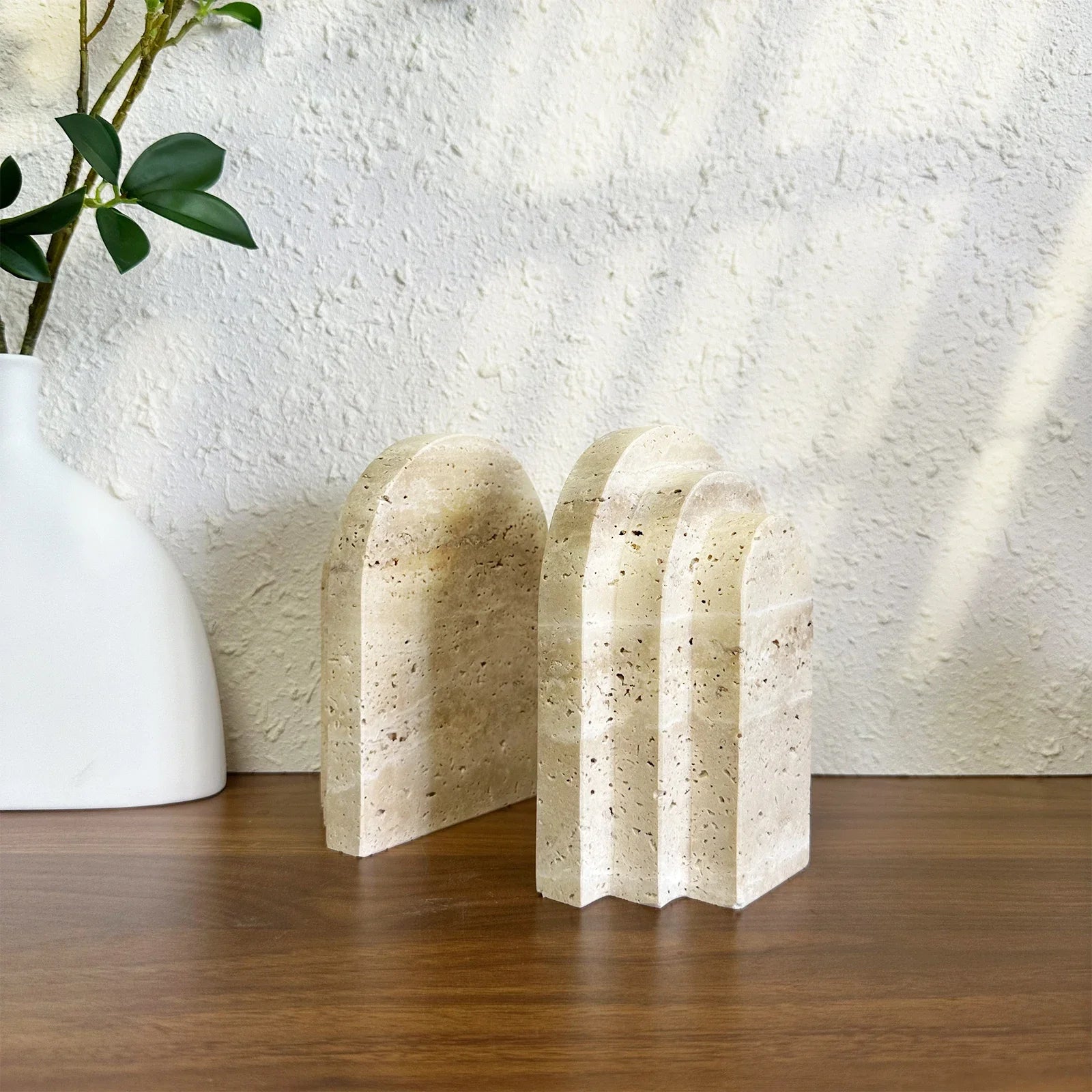 Travertine Arch Bookends
