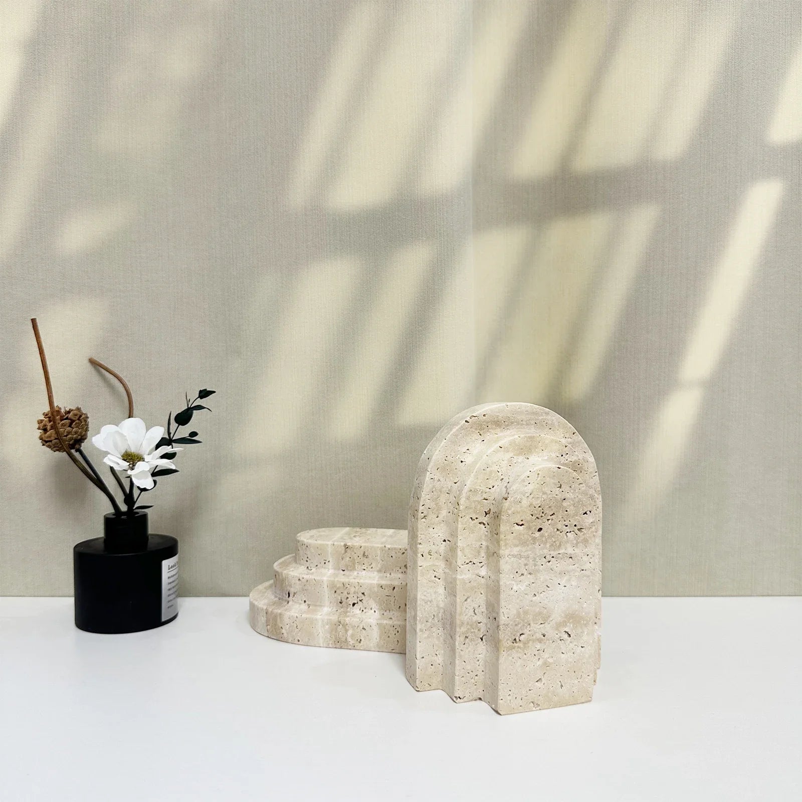 Travertine Arch Bookends