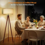 Wood Tripod Floor Lamp