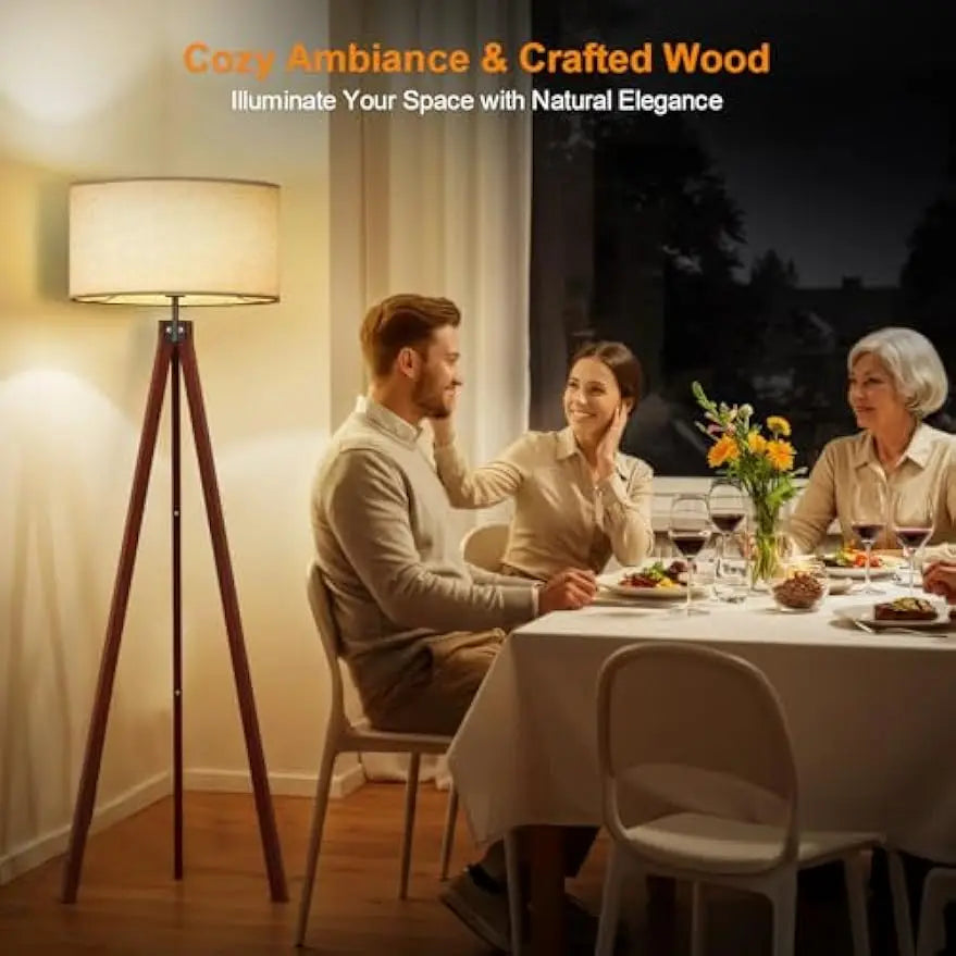 Wood Tripod Floor Lamp