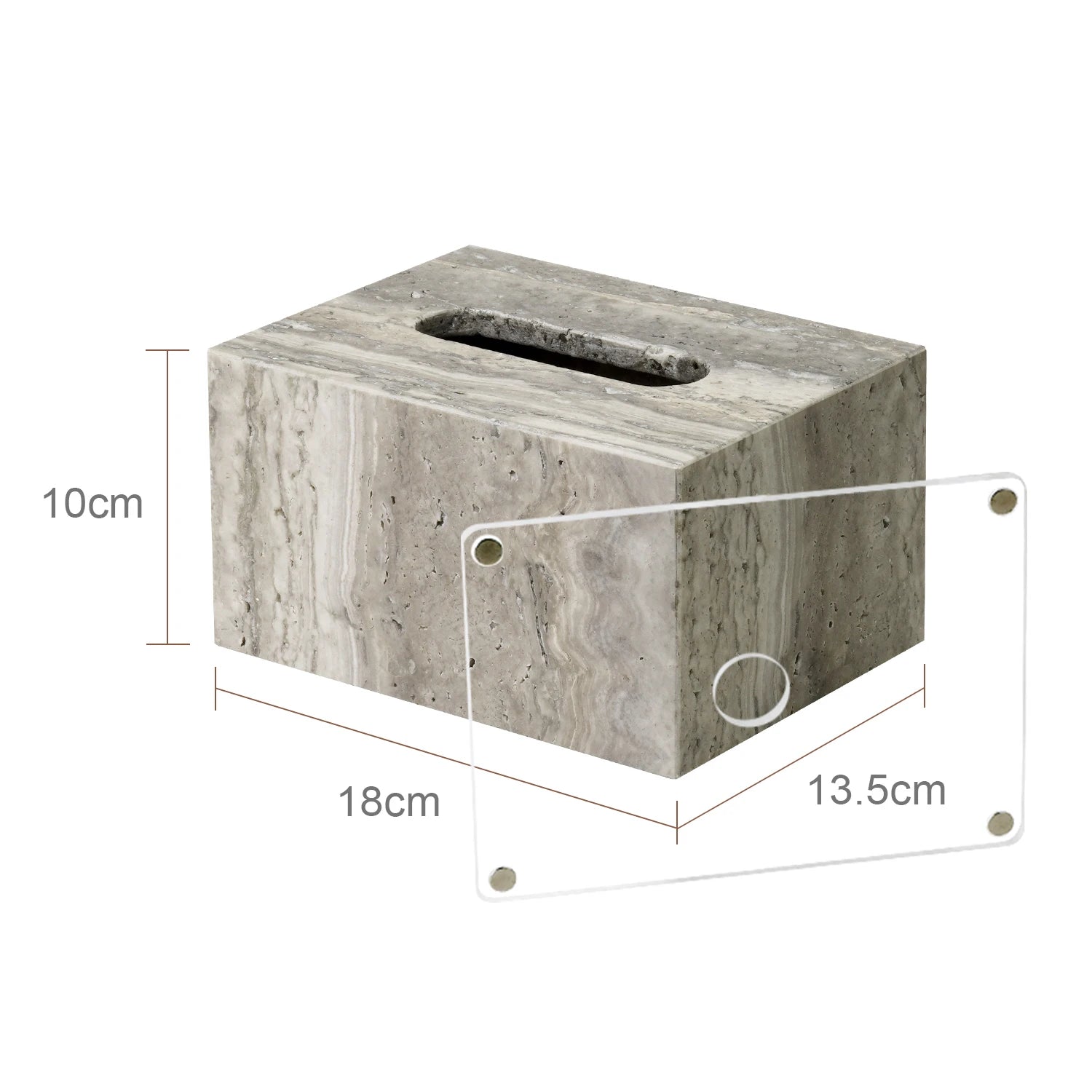 Travertine Bath Accessories - Tissue Box