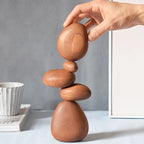 Stacked Wood Balance Sculpture