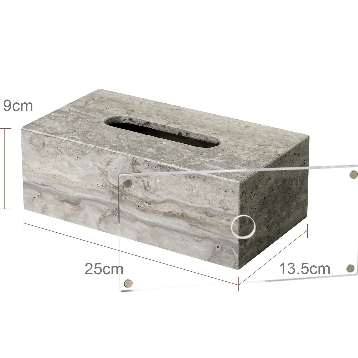 Travertine Bath Accessories - Tissue Box B