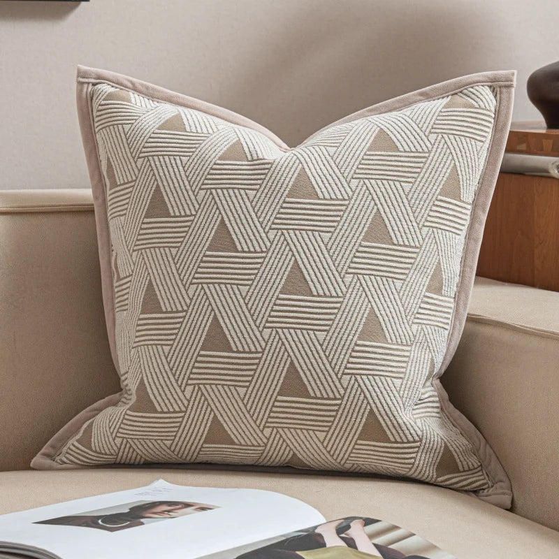 Oatmeal Woven Pillow Covers - Style 13 / 30x50cm