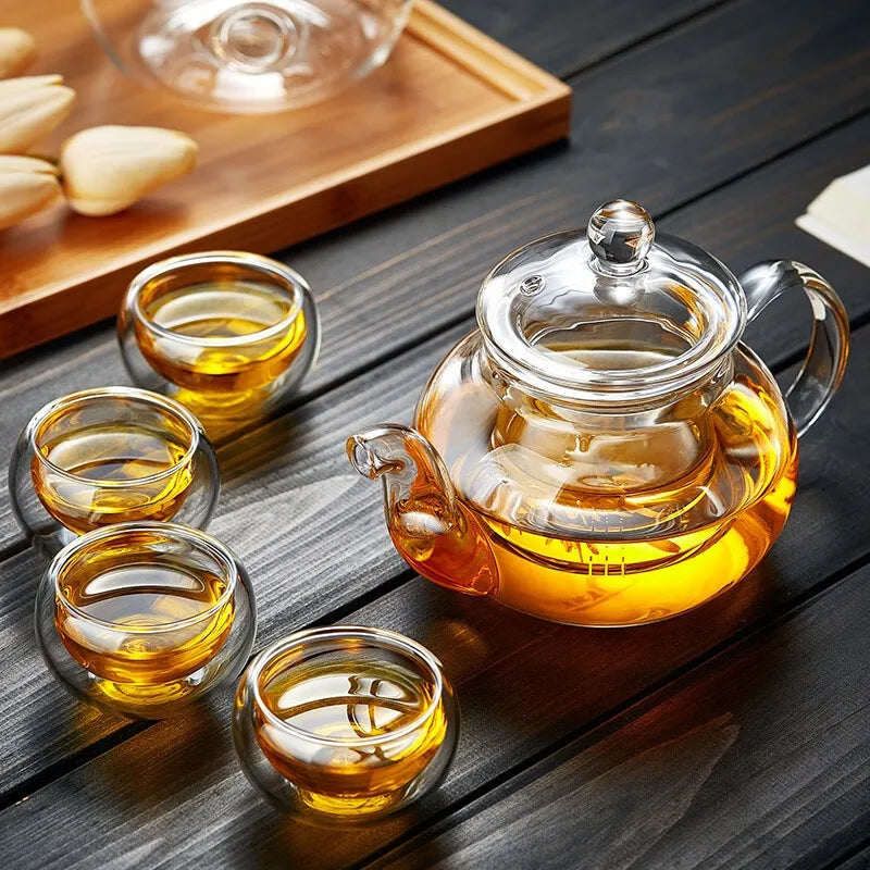 Clear Glass Teapot with Infuser