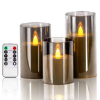 Gold LED Candle Set with Remote - Gray